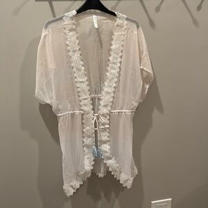 David’s Bridal - White Sheer Robe - Size S/M